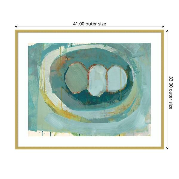 dimension image slide 0 of 2, Amanti Art Blue Nest I by Lindsey Newman Wood Framed Wall Art Print - Svelte Polished Gold