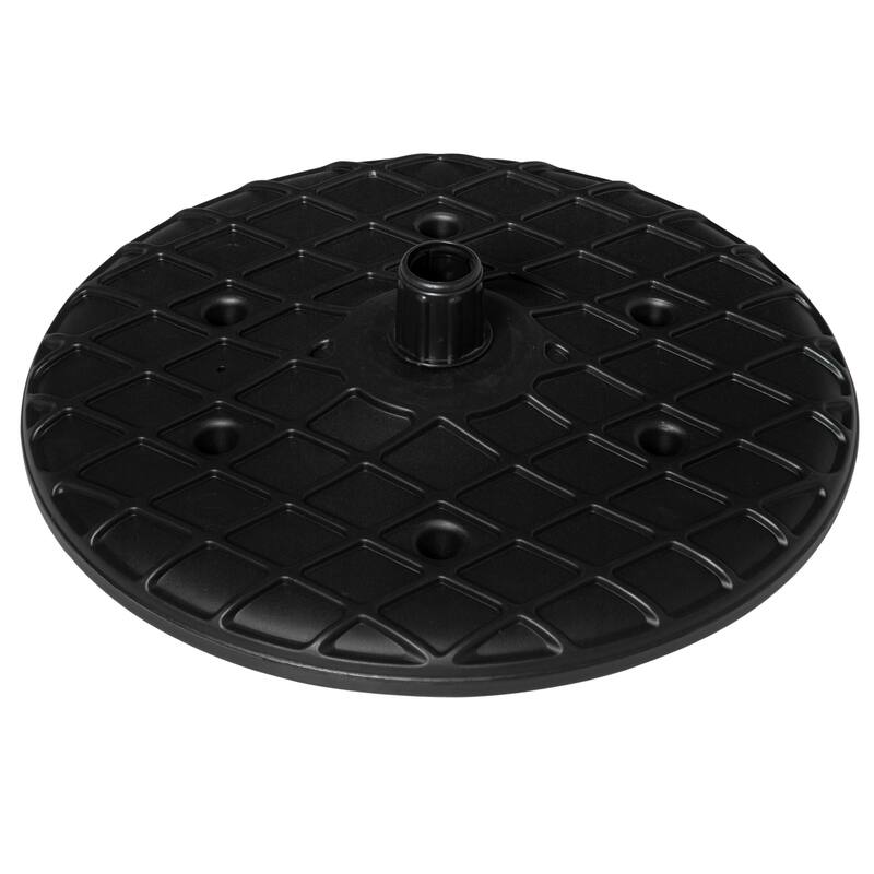 Outsunny 20" Umbrella Table Tray Portable Round Table Top for Beach, Patio, Garden, Swimming Pool, Deck, Black