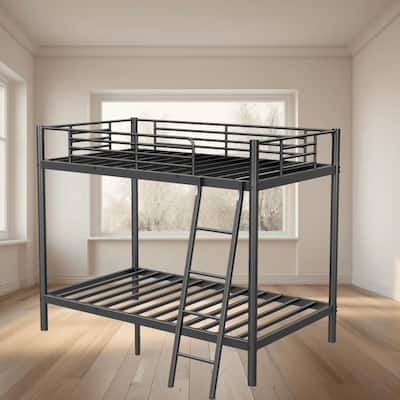 Twin Over Twin Metal Bunk Platform Bed Frame, Sturdy and Durable for Kids Bedrooms, No Box Spring Needed Bedroom Furniture