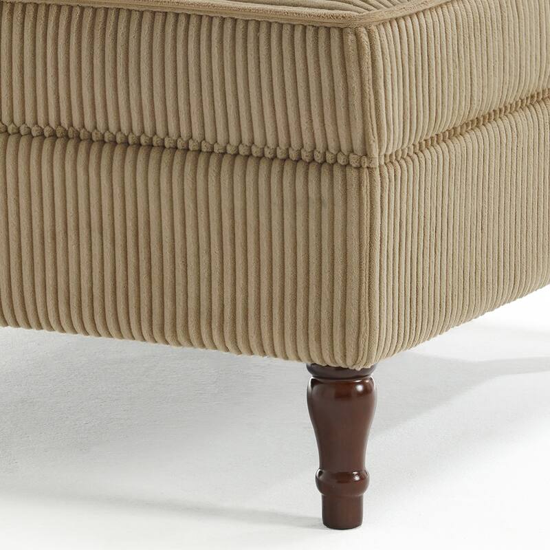 Corduroy Flip Top Dual-Use Storage Ottoman Coffee Table