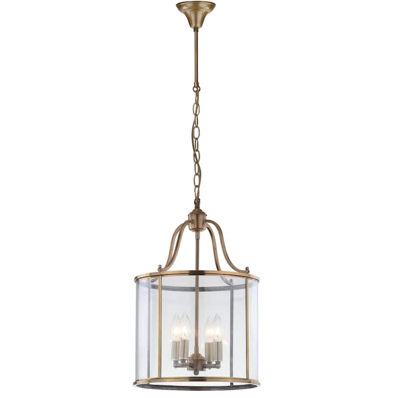 SAFAVIEH Lighting Sutton Adjustable 4-light Medium Brass Pendant - 13.375"x13.375"x22.5 - 94.5"