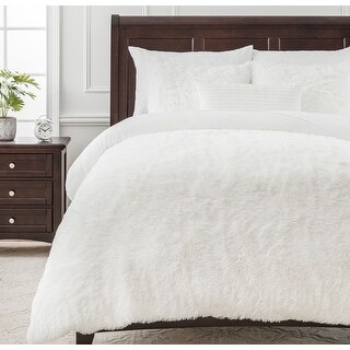Chanasya Fuzzy Faux Long Fur Ultra Soft Duvet Cover Set