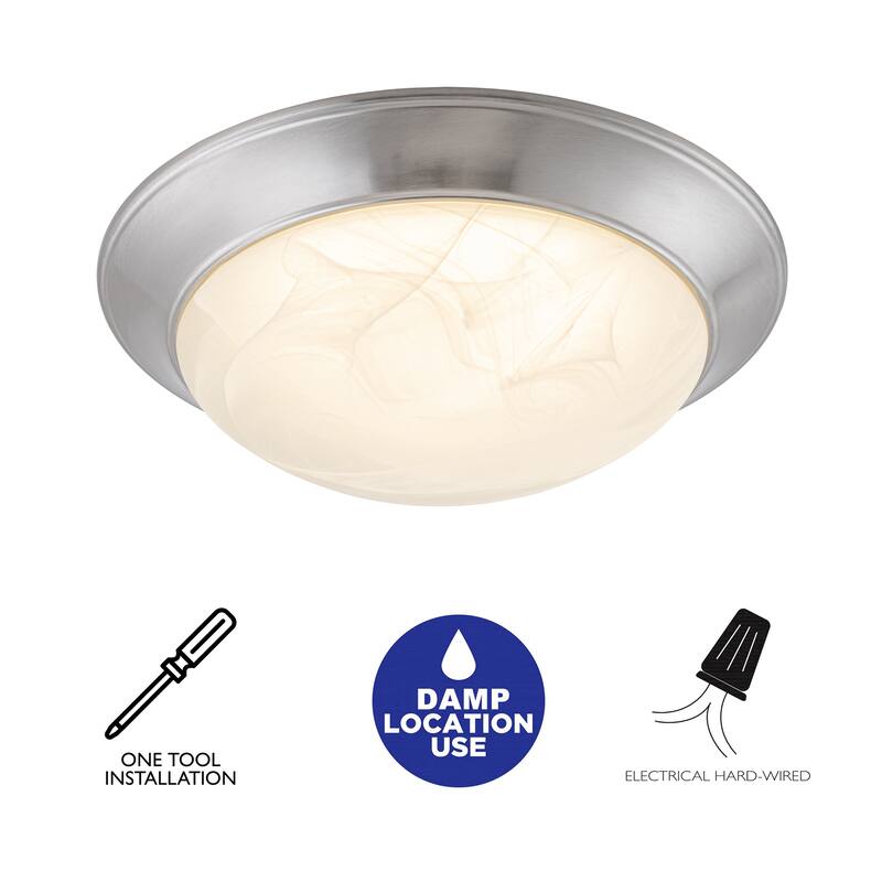 Modern Satin Nickel 3CCT Dimmable Integrated LED Flush Mount Ceiling Light