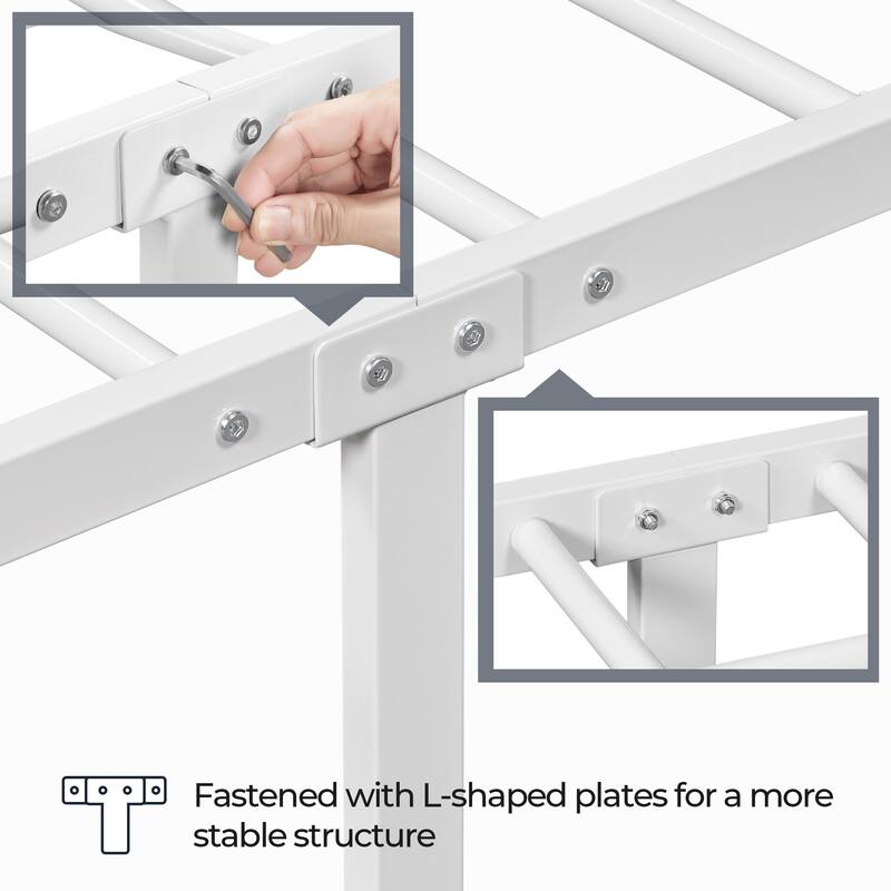 Yaheetech Classic Iron Bed Metal Bed Frames with High Headboard