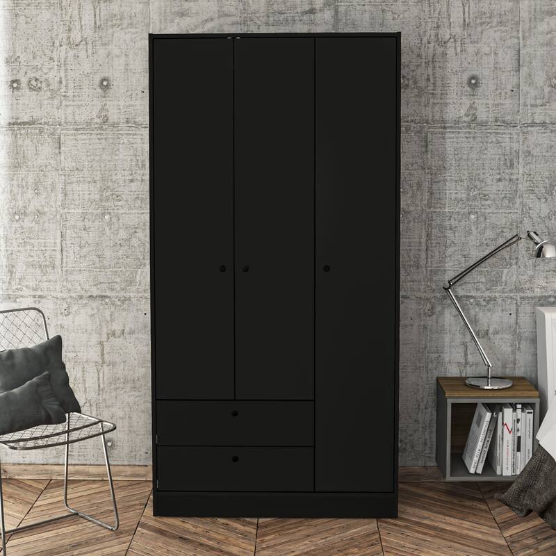 Polifurniture Denmark 3 Door Bedroom Armoire with 2 Drawers