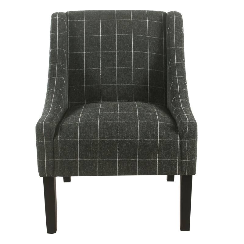 HomePop Modern Swoop Arm Accent Chair - Black Windowpane - Black