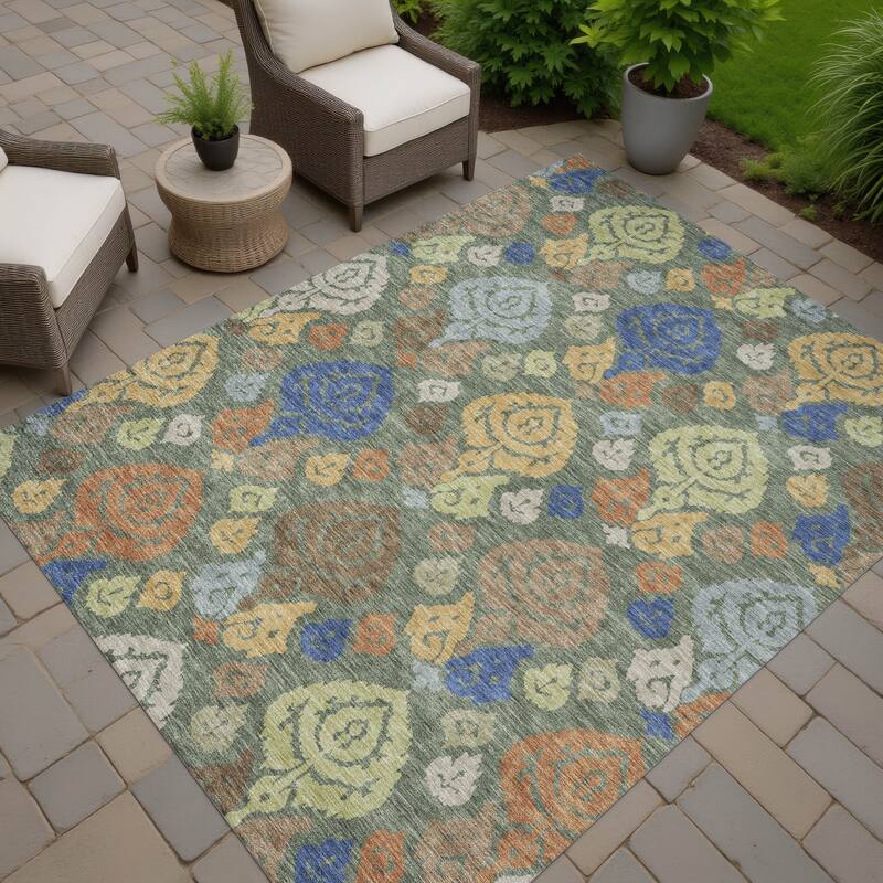 Machine Washable Indoor/ Outdoor Casual Zona Chantille Rug