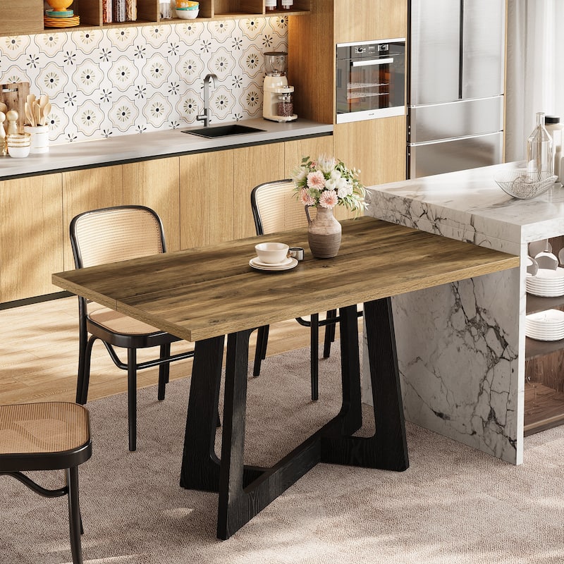 47'' Small Dining Table, Farmhouse Rectangle Kitchen Table for 2-4