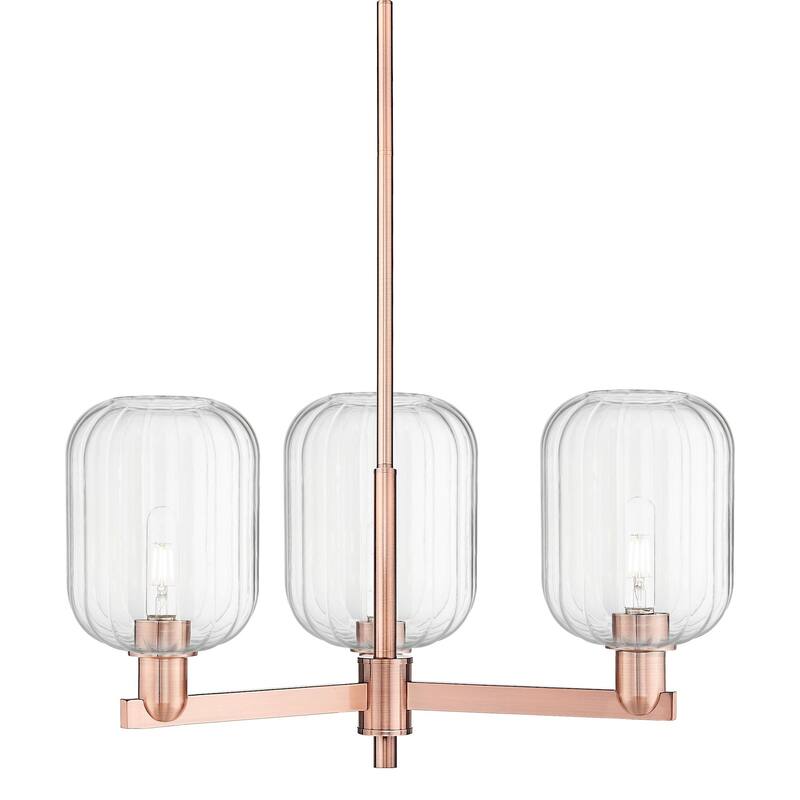 Innovations Lighting 716-3CR-14-18 Preston Chandelier Cylinder Preston - Antique Copper / Clear