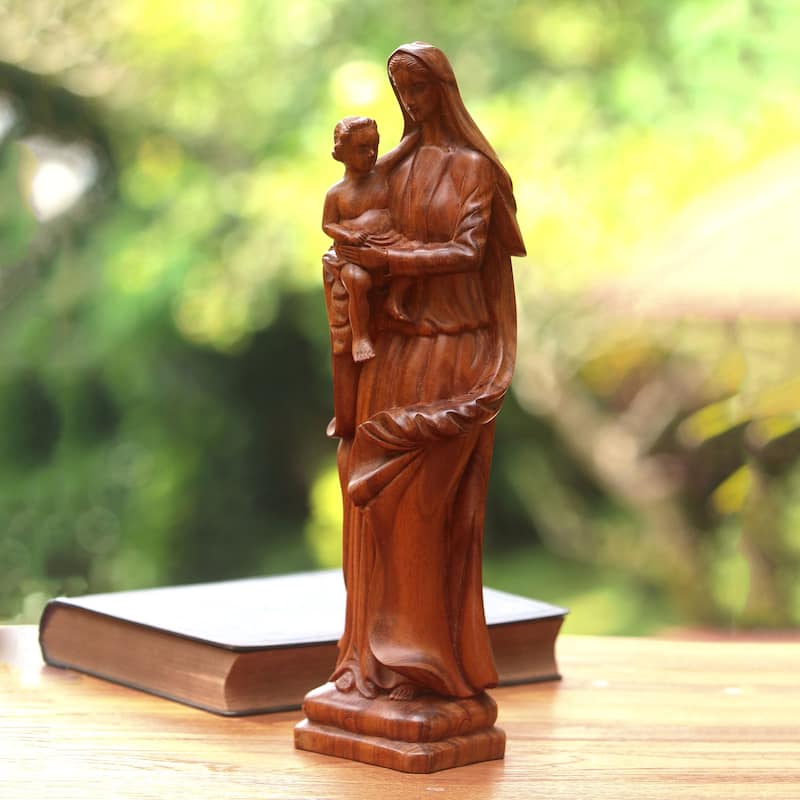 Novica Handmade Marys Love Wood Sculpture