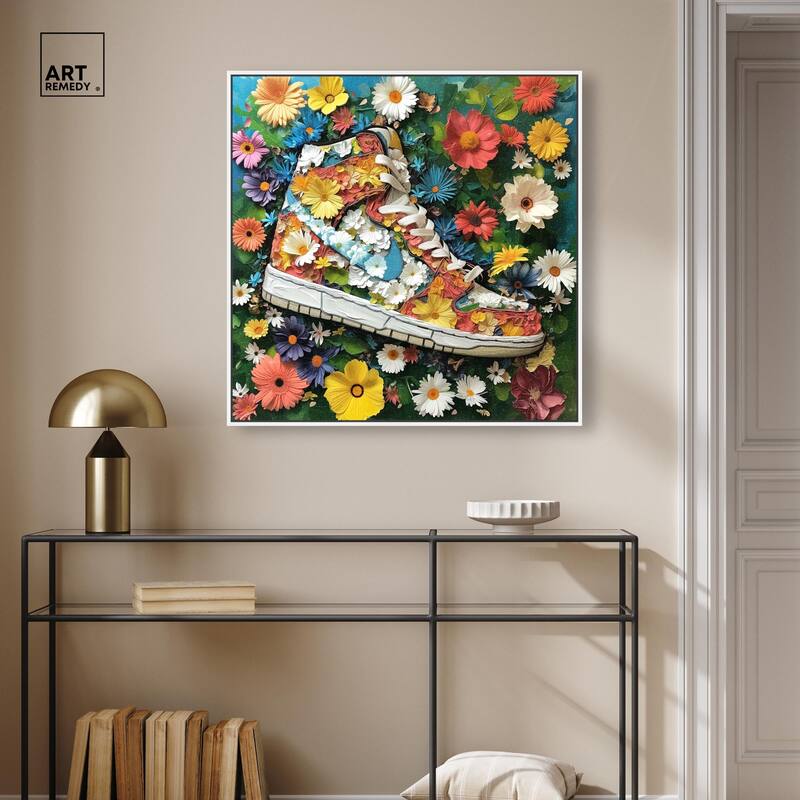 Painted in Floral Sneaker Canvas by Art Remedy