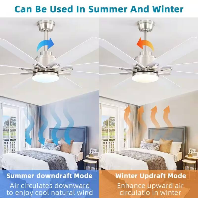 66" Large Industrial Windmill Smart Ceiling Fan with Light, App and Remote Control, Dimmable LED - 66 Inch Span