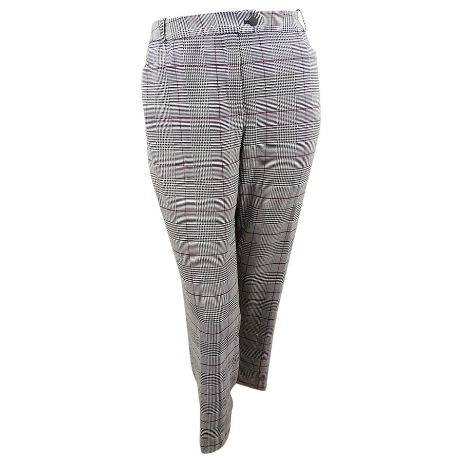 plus size black and white checkered pants