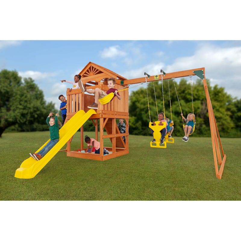 Creative Cedar Designs Timber Valley Wooden Swing Set