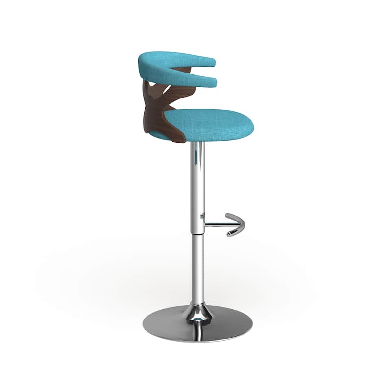 Carson Carrington Viby Walnut Wood Mid Century Modern Adjustable Bar Stool