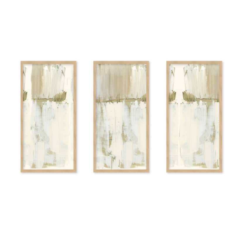"Ivory Drift" Set of Three Framed Textured Wall Art - Multi-Color