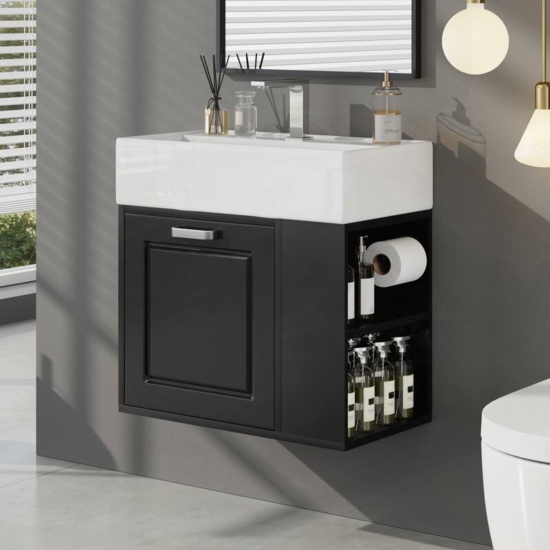 21.8 inch Wall Mounted Floating Cabinet Bathroom Vanity with Sink