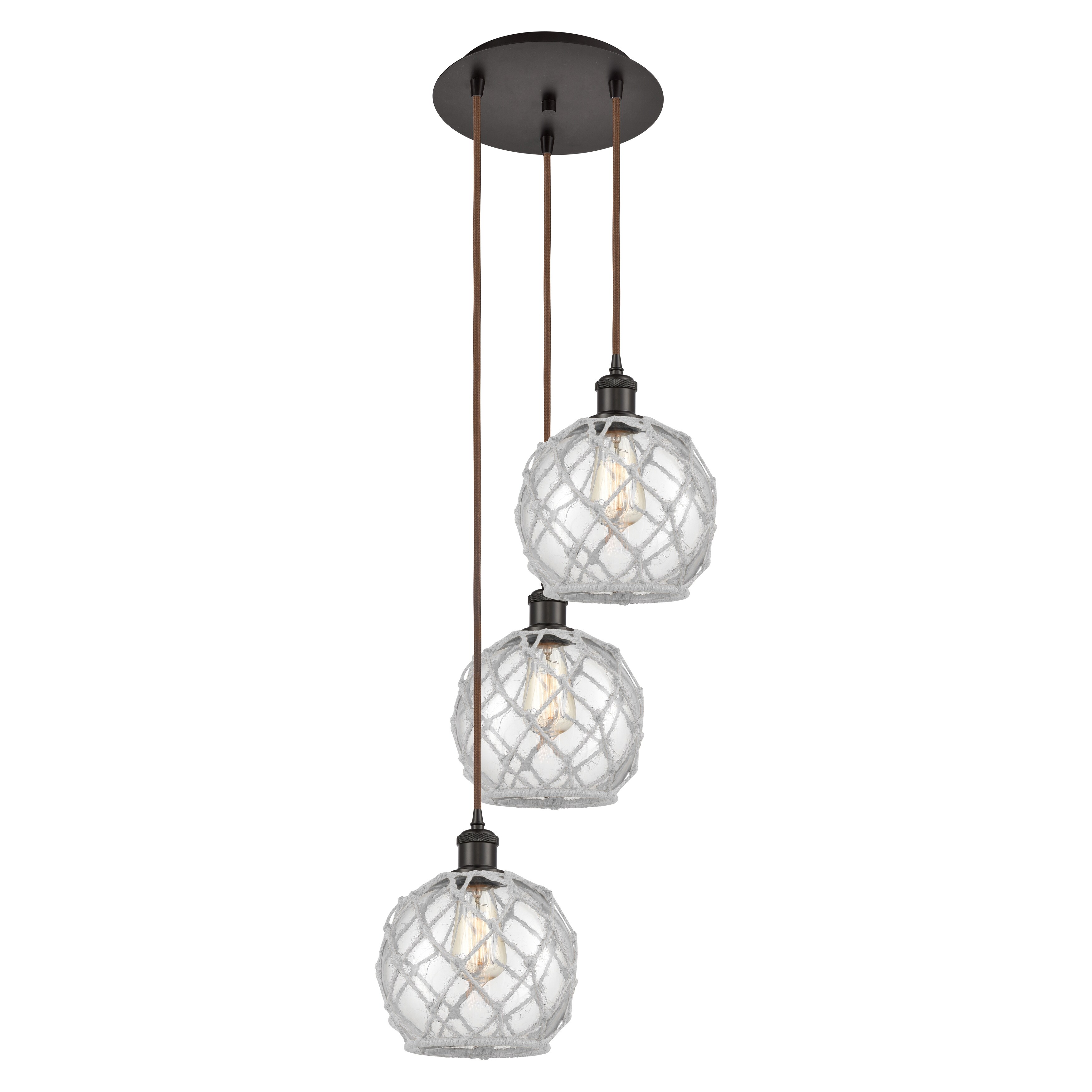 Innovations Lighting Endless Possibilities Ballston - Farmhouse Rope - 3 Light 15" Cord Hung Multi Pendant
