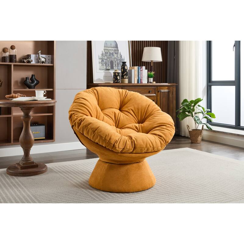 Oversized Swivel Accent Chair, 360-Degree Swivel Barrel Chair, Papasan Chair for Living Room and Bedroom Comfort