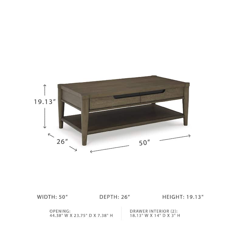 Signature Design by Ashley Roanhowe Brown Coffee Table - 50"W x 26"D x 19"H