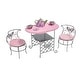 preview thumbnail 2 of 6, Badger Basket Tea Time Metal Doll Table and Chair Set with Accessories - Silver/Pink/Multi