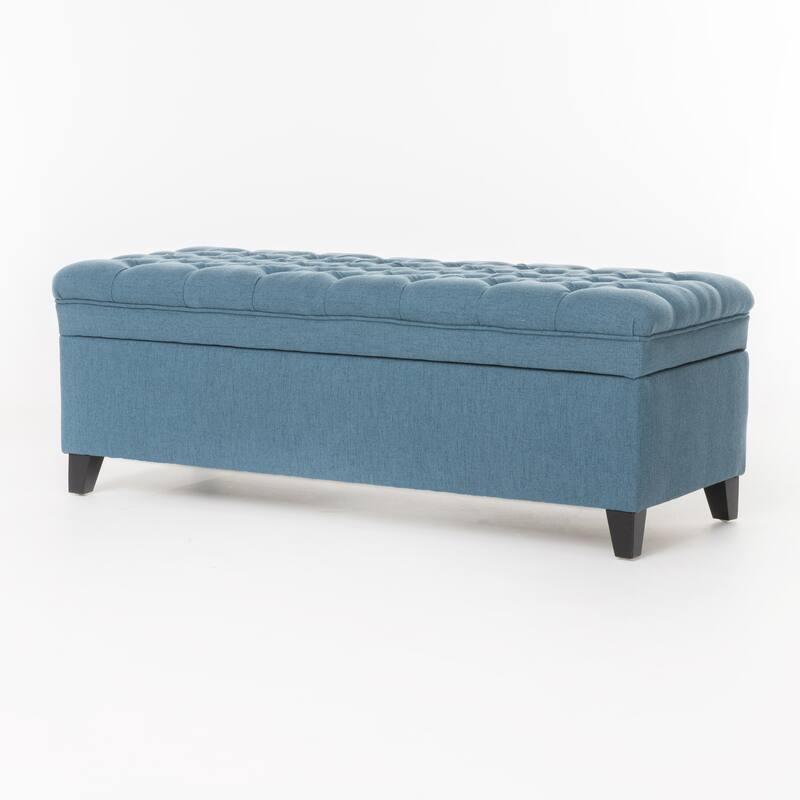 Button-tufted Storage Ottoman Bench
