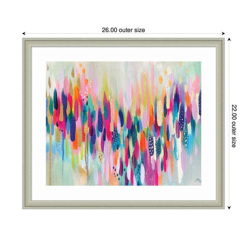 Kate and Laurel Framed Art Brushstroke 154 Horizontal by Ettavee