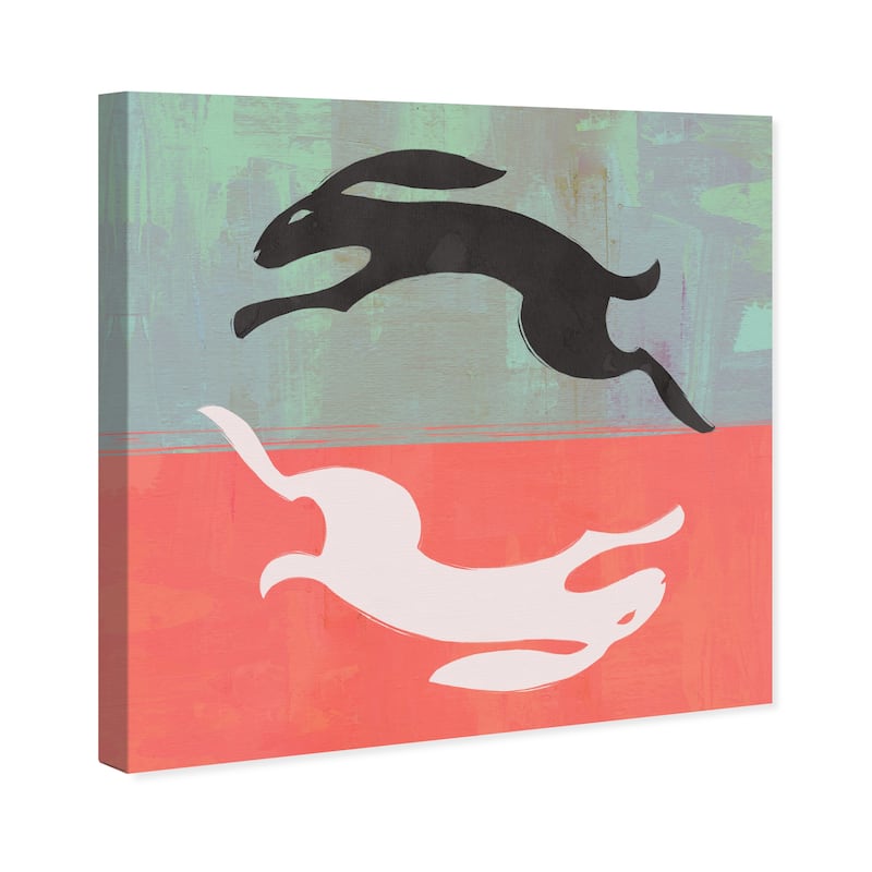 Wynwood Studio 'Usagi' Animals Wall Art Canvas Print Farm Animals - Orange, Black