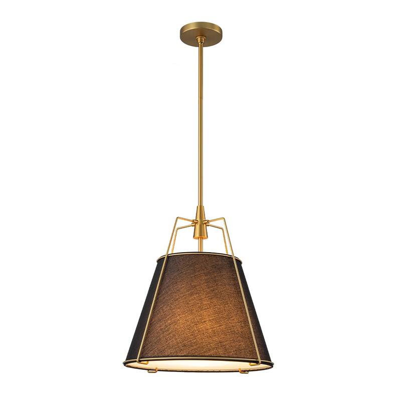 Mid Century 4-Light Conical Fabric Shade Lantern Pendant Ambient Light