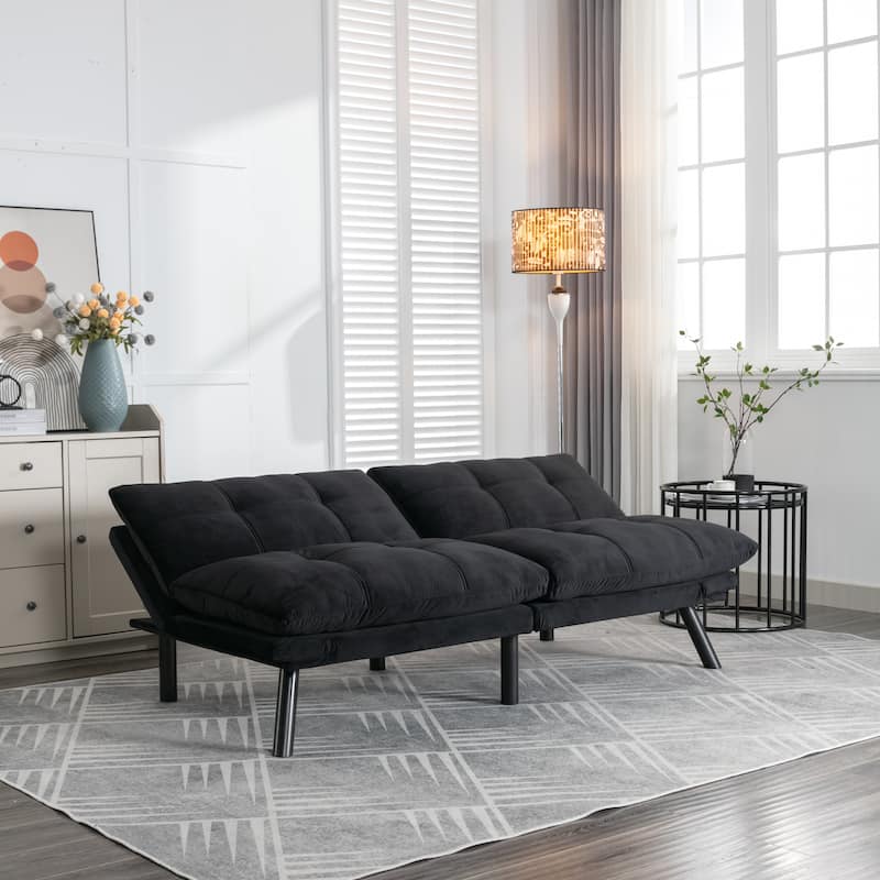 Roomfitters Modern Convertible Sofa Bed, Folding Futon Couch with Adjustable Backrest, Compact Upholstered Sleeper