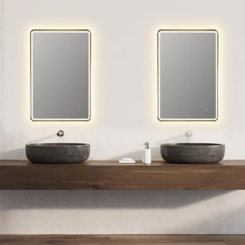 Altair Viaggi Rectangle Framed LED Lighted Wall Mirror