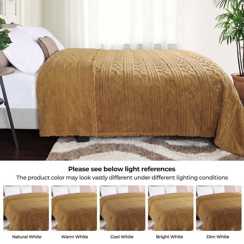 Superior Arctic Boho Jacquard Plush Fluffy Fleece Blanket
