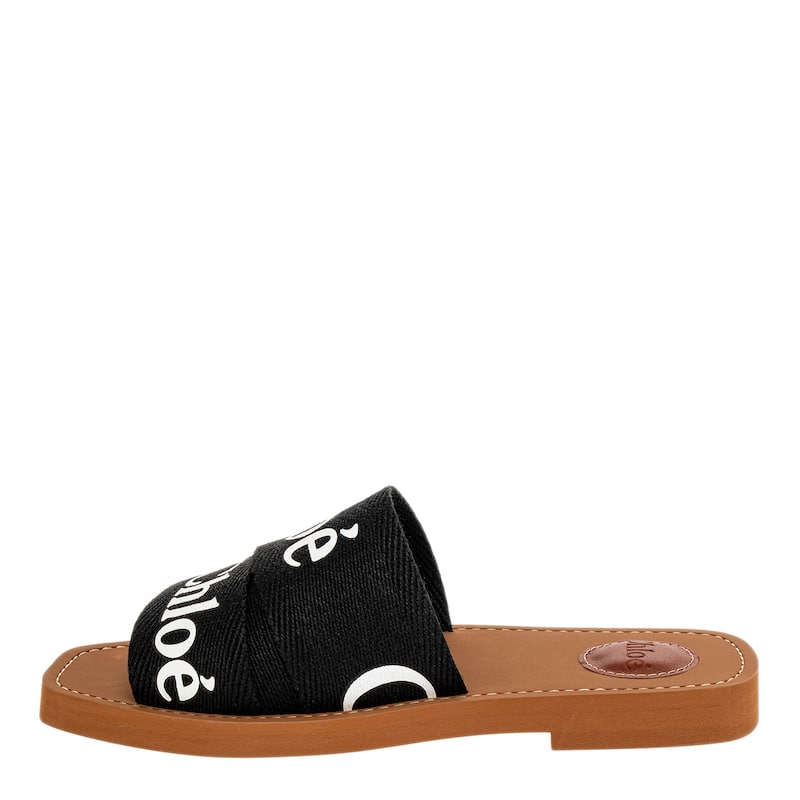 Chloe Woody Flat Mule - Black
