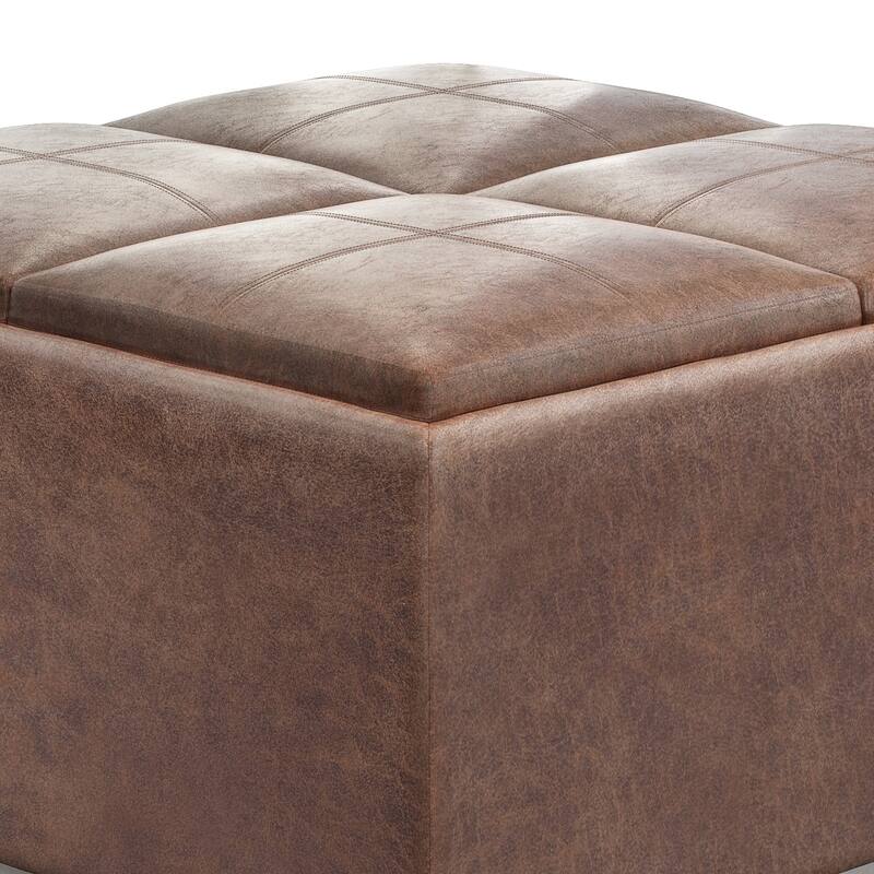 Square Coffee Table Storage Ottoman