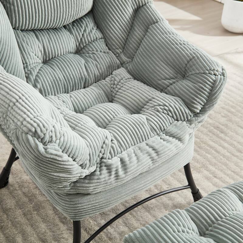 Modern Lounge Accent Chair with Armrests and a Side Pocket