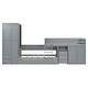 preview thumbnail 8 of 14, Grey Twin Size Platform Beds Bunk Bed with Trundle, Wardrobe and Desk
