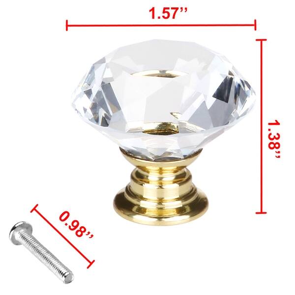 Shop Crystal Glass Door Drawer Knobs Cabinet Wardrobe Pull Handle