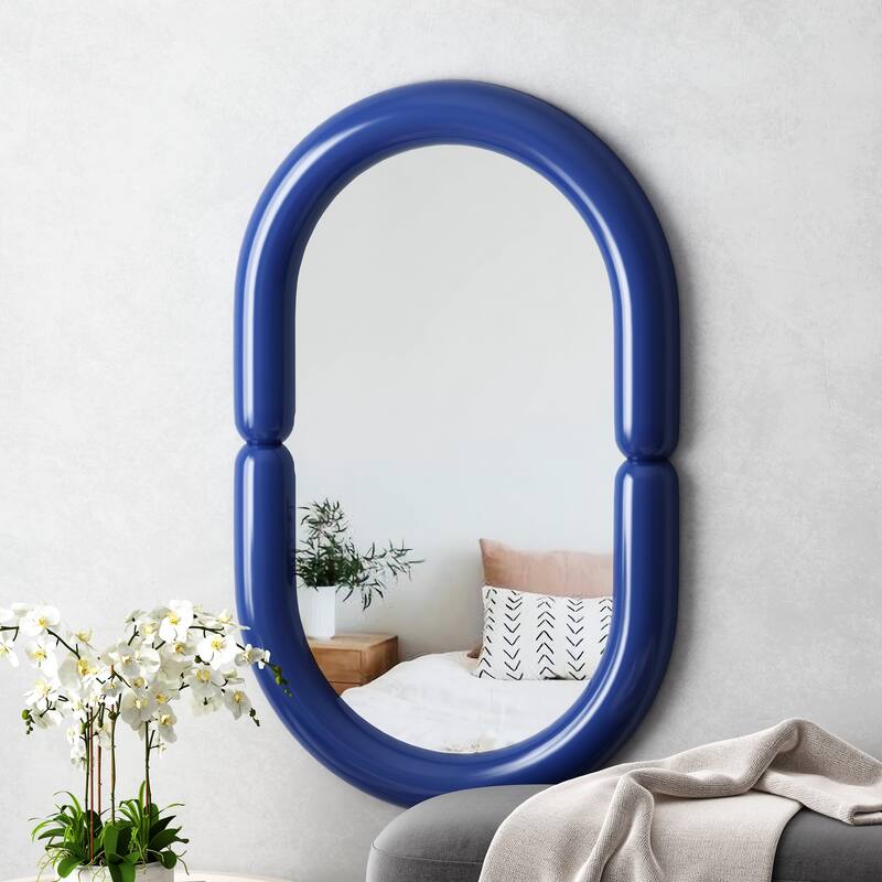Modern Oval Wall Mirror with Capsule Frame - 31.5"×19.7"