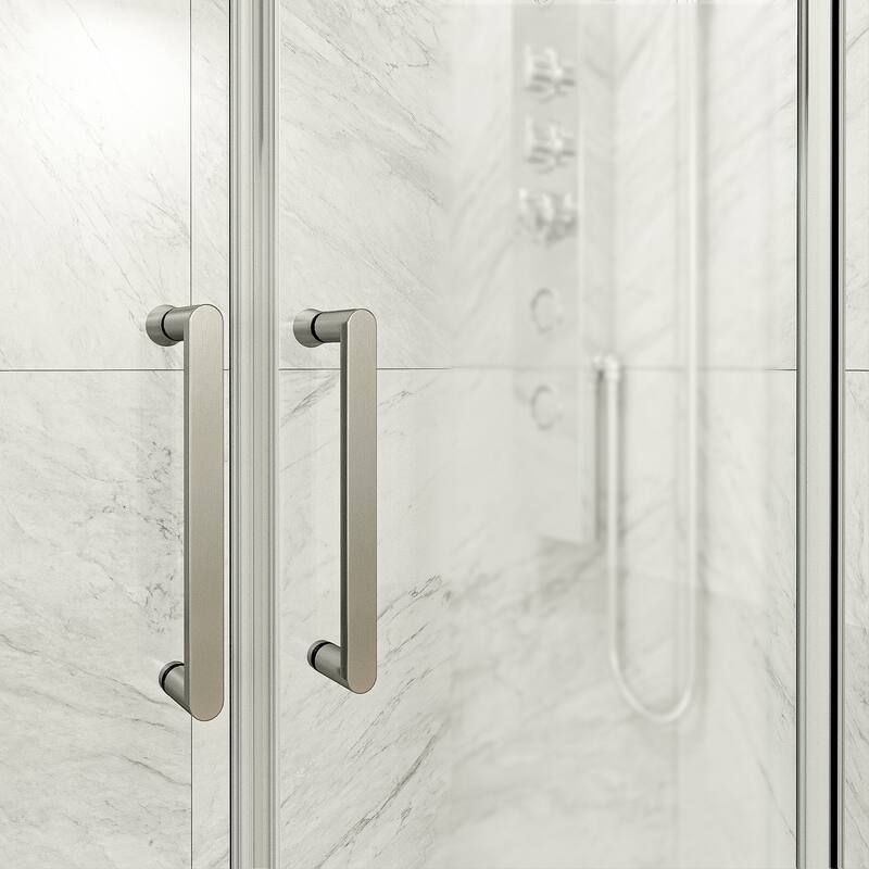 VIGO Paloma 56 to 60 in. W x 74 in. H Semi-Frameless Double-Sliding Shower Door with Clear Tempered Glass