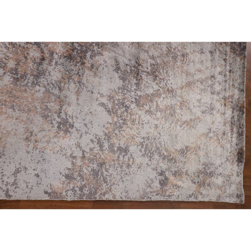 Multi-Color Abstract Indian Area Rug Handmade Wool Carpet - 6'6"x 9'10"