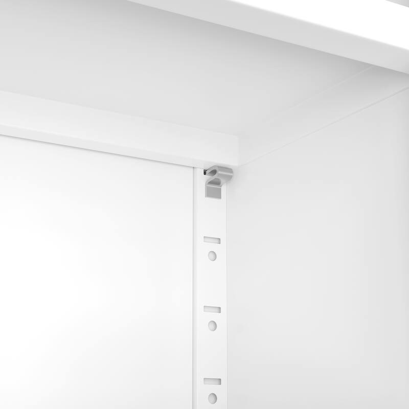 71" Tall Industrial Bookcase with Doors, Drawers & Adjustable Shelves - Metal Storage Cabinet for Office, Living Room