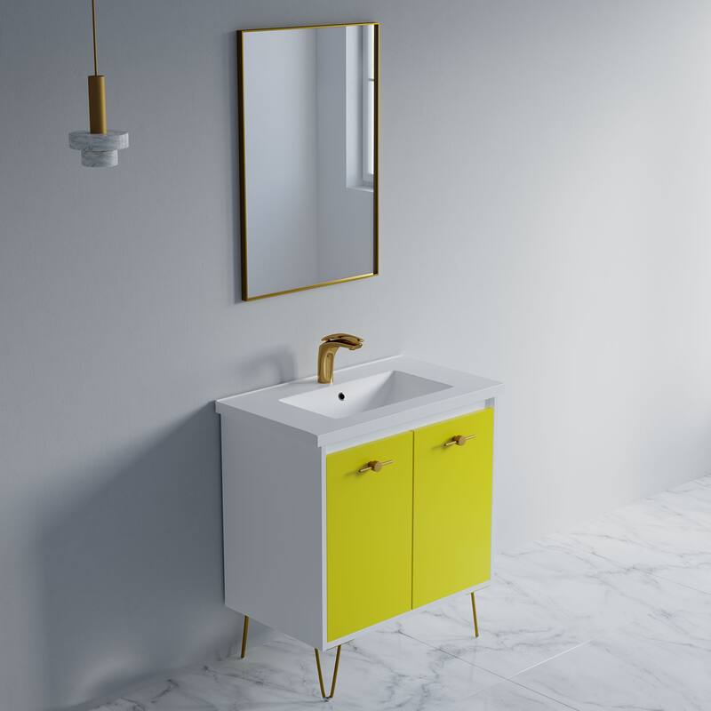 Kennan 30" Single Bathroom Vanity Set with V Legs