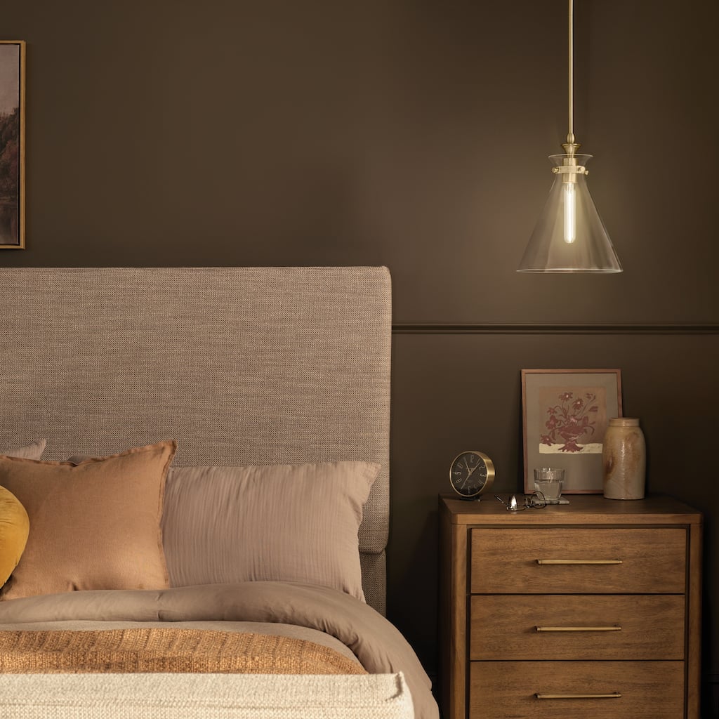 Kichler Lighting Laria 10.5 Inch 1 Light Pendant with Clear Glass in Champagne Bronze