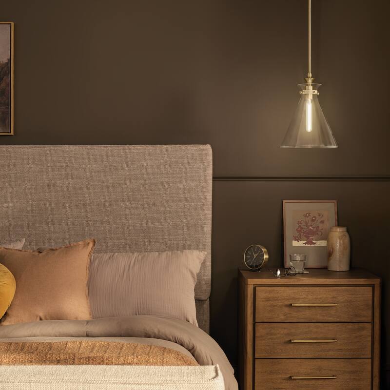 Kichler Lighting Laria 10.5 Inch 1 Light Pendant with Clear Glass in Champagne Bronze