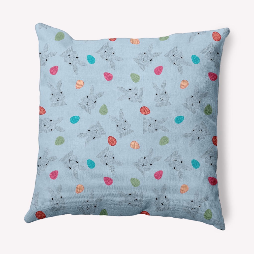 Bunnies and Eggs Easter Indoor/Outdoor Throw Pillow