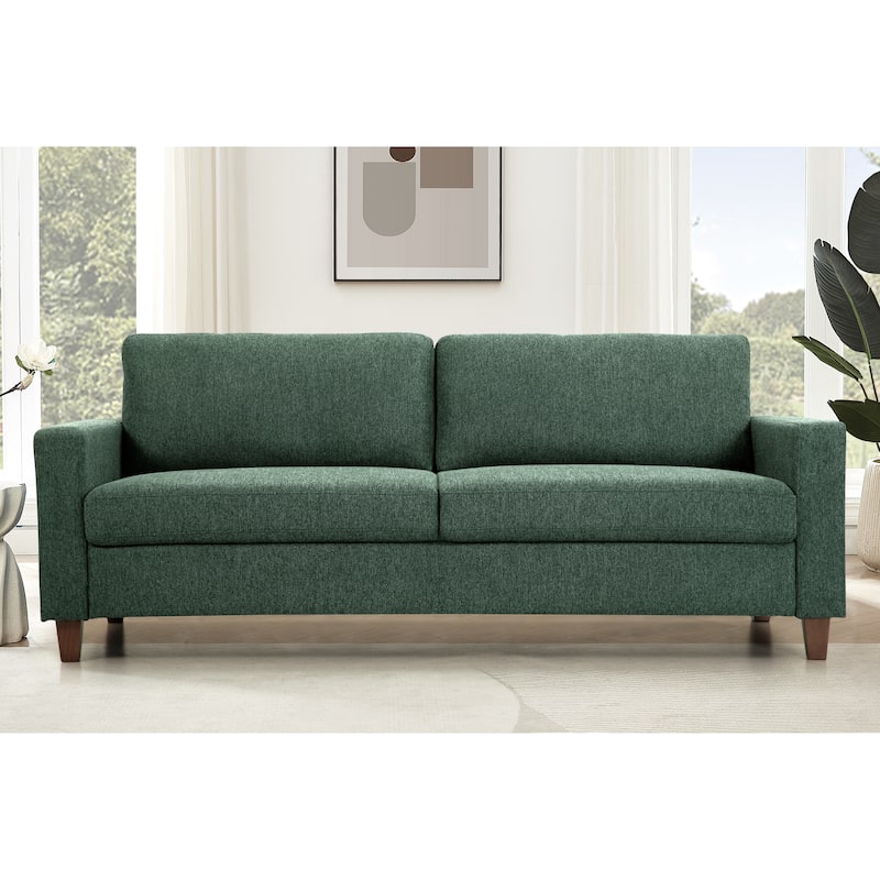 77 In Transitional Upholstered Living Room Sofa - Green