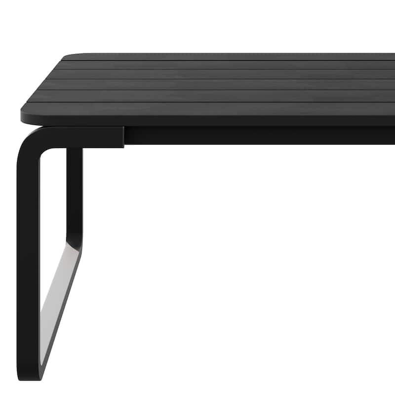 Corvus Akrotiri Outdoor Slatted Top Coffee Table - Black