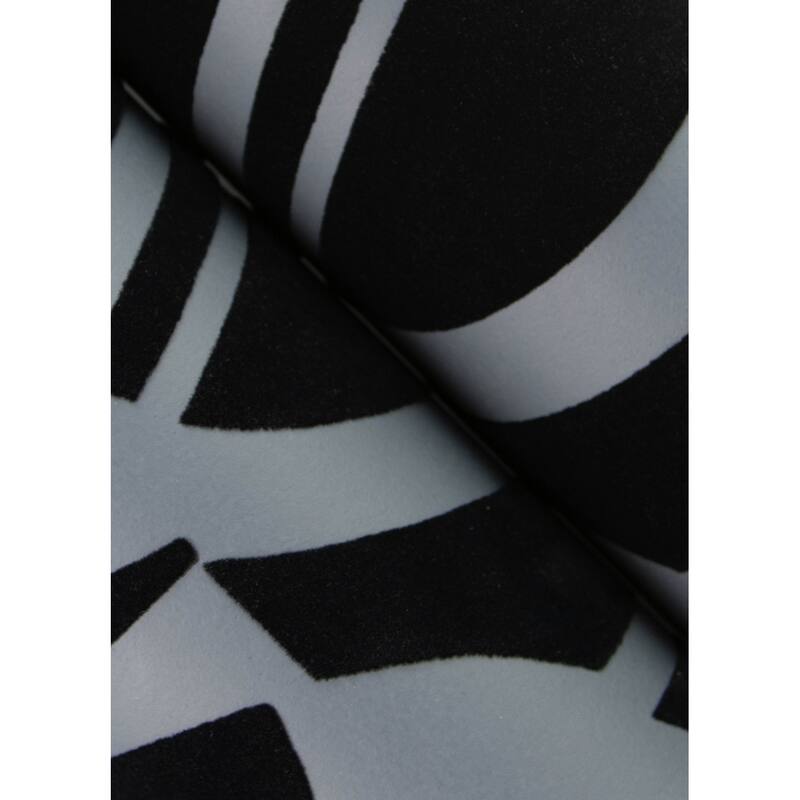 A-Street Prints Carter Black Geometric Flock Wallpaper