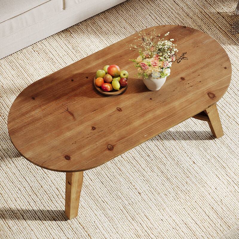 47.24-Inch Farmhouse Solid Wood Coffee Table