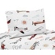 preview thumbnail 1 of 0, Vintage Airplane 3pc Twin Sheet Set - Grey Yellow Orange Red White and Blue Airplanes Air Plane Transportation Clouds Sun Sky